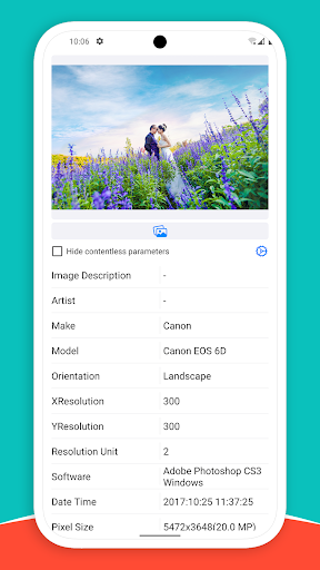 Photo Exif Data Viewer Screen 2
