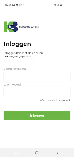 Android application K&B Installatietechniek screenshort