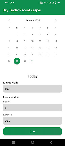 Android application Day Trader Record Keeper screenshort