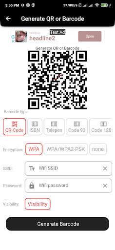Any Barcode Generator Screen 2