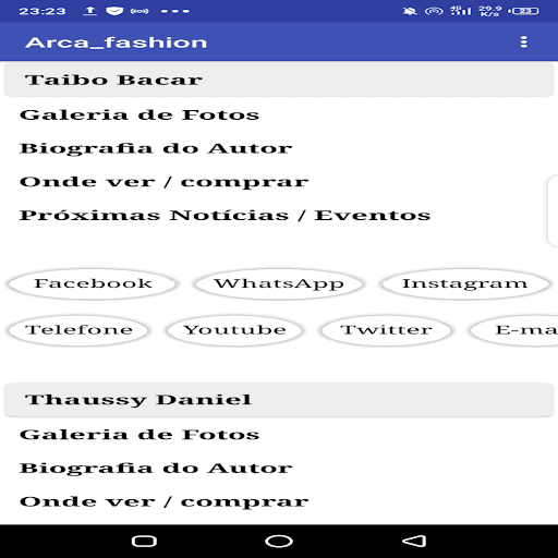 Android application ARCA Cultura screenshort