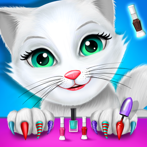 Kitty Nail Salon Daycare Cute Logo