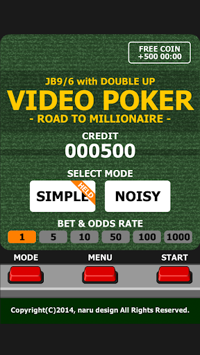 Android application VIDEO POKER - MILLIONAIRE screenshort