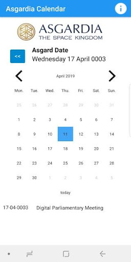 Asgardia Calendar Screenshot 2 - AppWisp.com