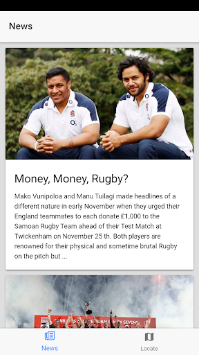 Android application Where To Play Rugby screenshort