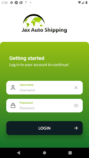 Android application Jax Autoshipping screenshort