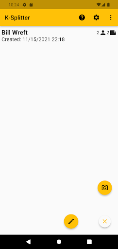 Android application K-Splitter - The Bill Splitter screenshort