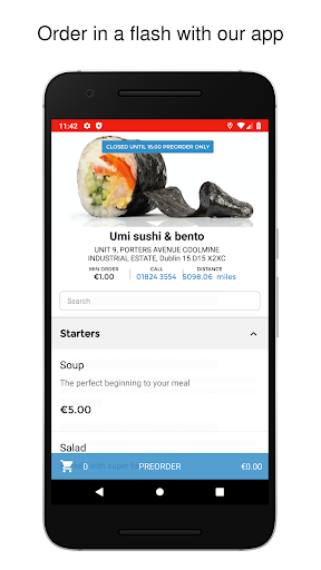 Android application Umi sushi & bento screenshort