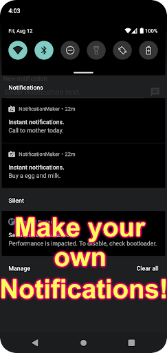 Android application Notification maker screenshort
