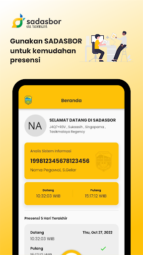 Android application SADASBOR Kab. Tasikmalaya screenshort