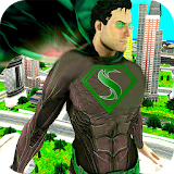 Superhero Man Flying Laser Hero icon