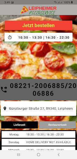 Leipheimer Pizzaservice Screen 2
