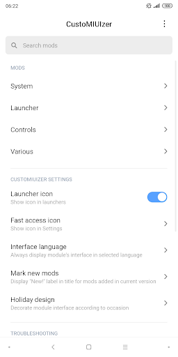 Android application CustoMIUIzer screenshort