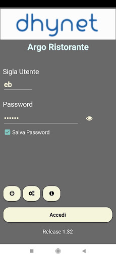 Android application Argo Ristorante screenshort