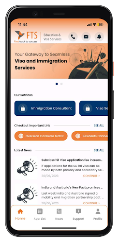 Android application FTS Education & Visa Services screenshort