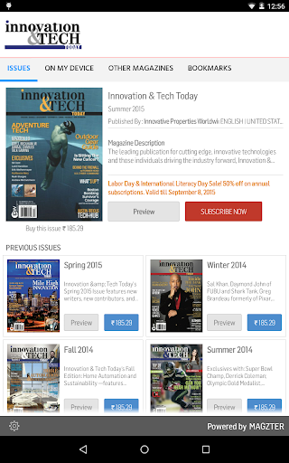 Android application Innovation & Tech Today screenshort