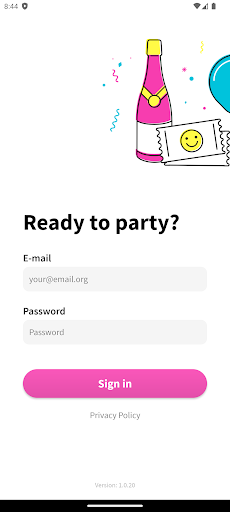 Android application Confetti Check-in screenshort