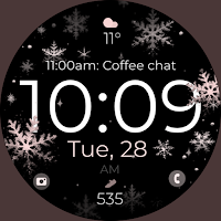 Snowflake rose gold watch face