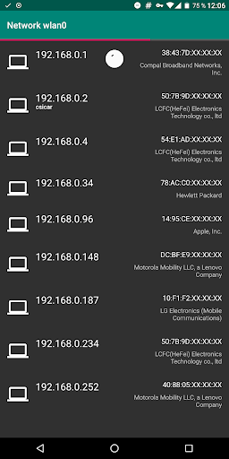 Android application Ning: Network-Scanner screenshort