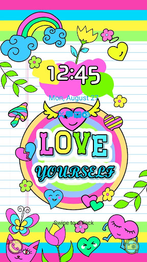 Android application Rainbow Doodle Lov - Wallpaper screenshort