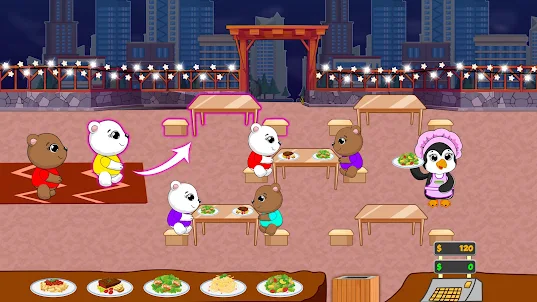 미친 펭귄 식당 대쉬 게임