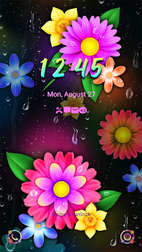 Rainy Window Flower- Wallpaper