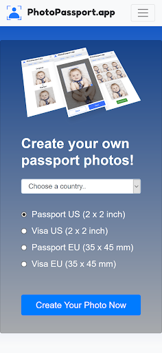 Android application PhotoPassport Foto Generator screenshort