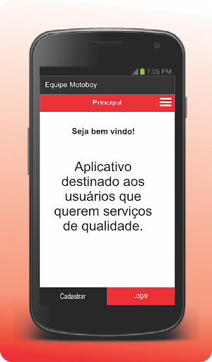 Android application Equipe Motoboy - Cliente screenshort
