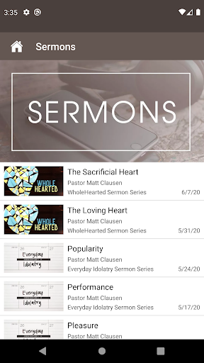 Android application Friendship Church screenshort
