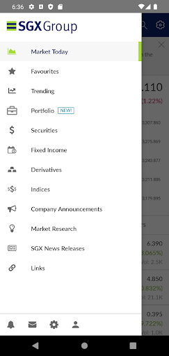 Android application SGX Mobile screenshort