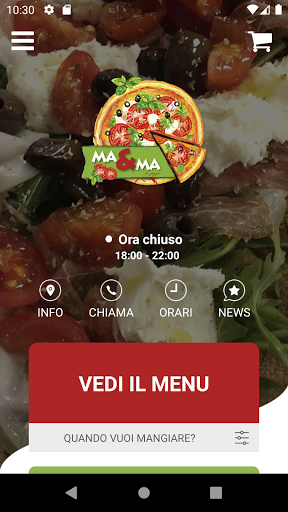 Android application Ma e Ma la pizza screenshort