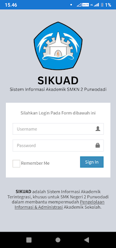 Android application SIKUAD SMKN 2 Purwodadi screenshort