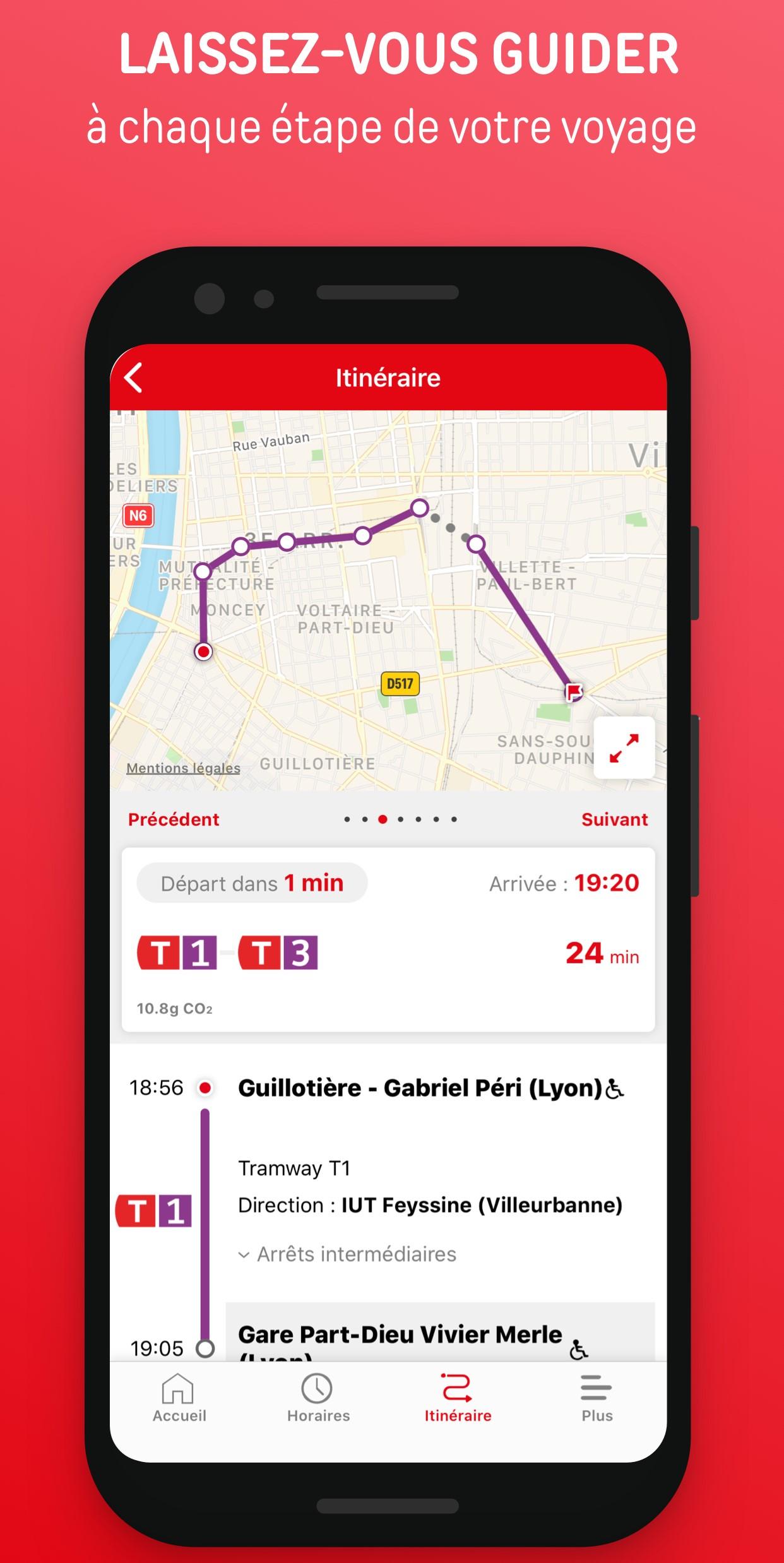 Android application Lyon Public Transport screenshort
