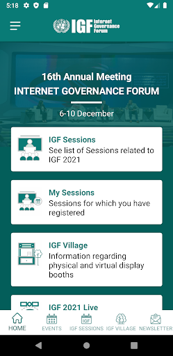 Screenshot of UN IGF