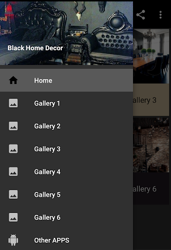 Android application Dark Home Decor screenshort
