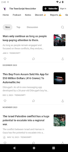 Android application TeenScript screenshort