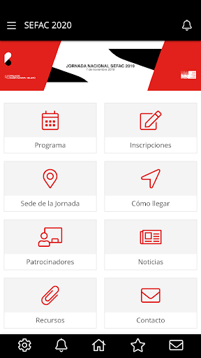 Android application SEFAC 2020 screenshort