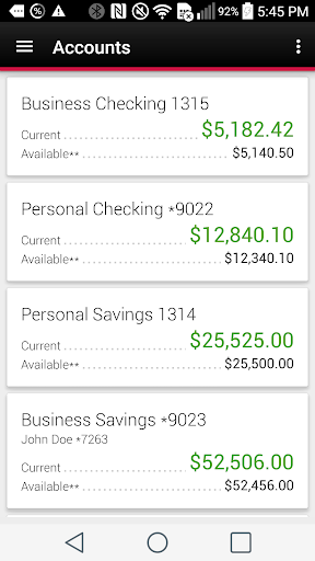 Android application OHecu Mobile Banking screenshort