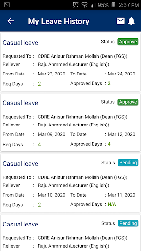 Leave Management Of BSMRMU Screenshot 4 - AppWisp.com
