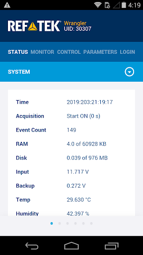 Android application REF TEK Recorder Setup screenshort