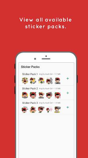Android application Ang Ku Kueh Girl WA Stickers screenshort
