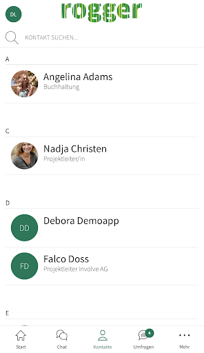 Rogger-App Screen 2