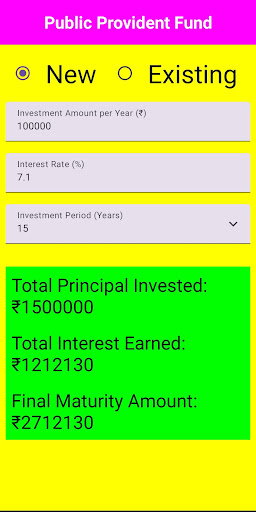 Indian Financial Calculator Screen 2