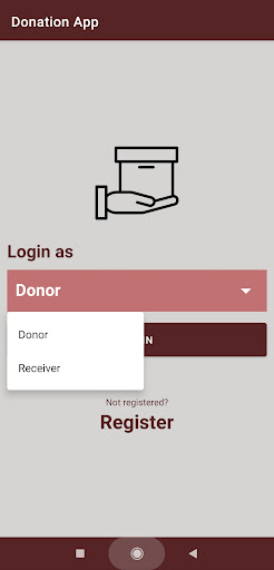 Android application Clothes and Shoes Donation screenshort