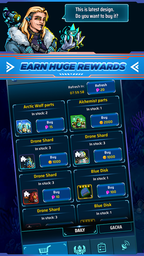 Atlantis Invaders: Submarine Space Shooter Offline (Mod Mone