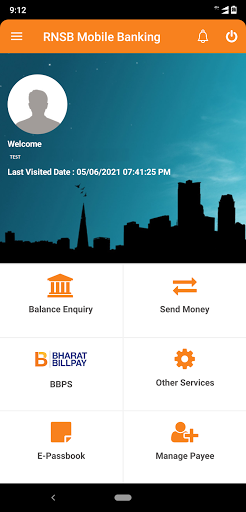 RNSB Mobile Banking Screen 2