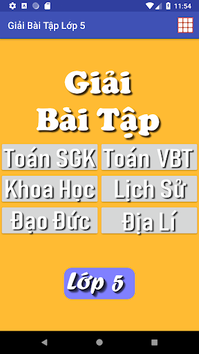 Android application Giải Bài Tập Lớp 5 screenshort