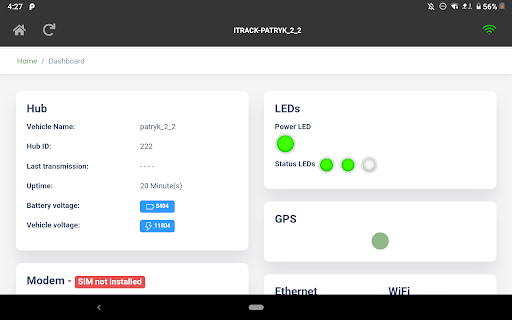 Android application iTrack Connector screenshort