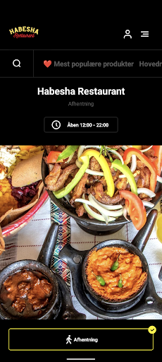Android application Habesha Restaurant - Holbæk screenshort