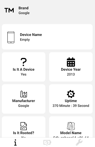 Device information Screen 2
